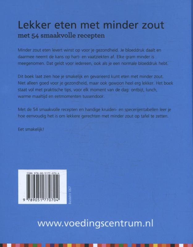 Achterkant van Lekker eten met minder zout