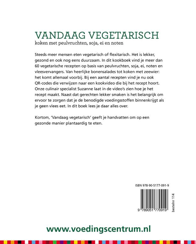 Achterkant van Vandaag vegetarisch