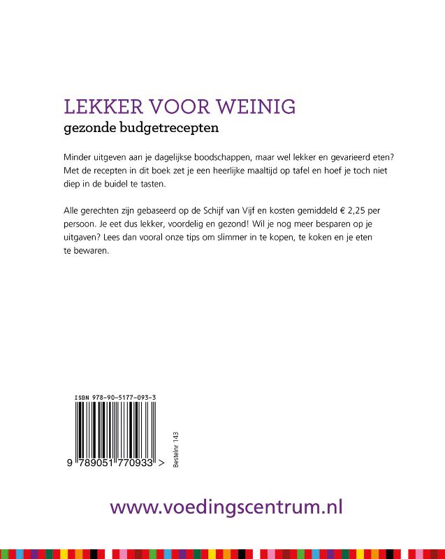 Achterkant van Lekker voor weinig