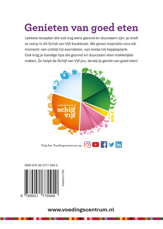 Achterkant van Schijf van Vijf kookboek