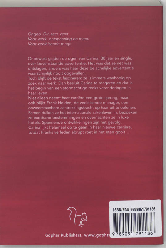 Achterkant van Carina's carriere