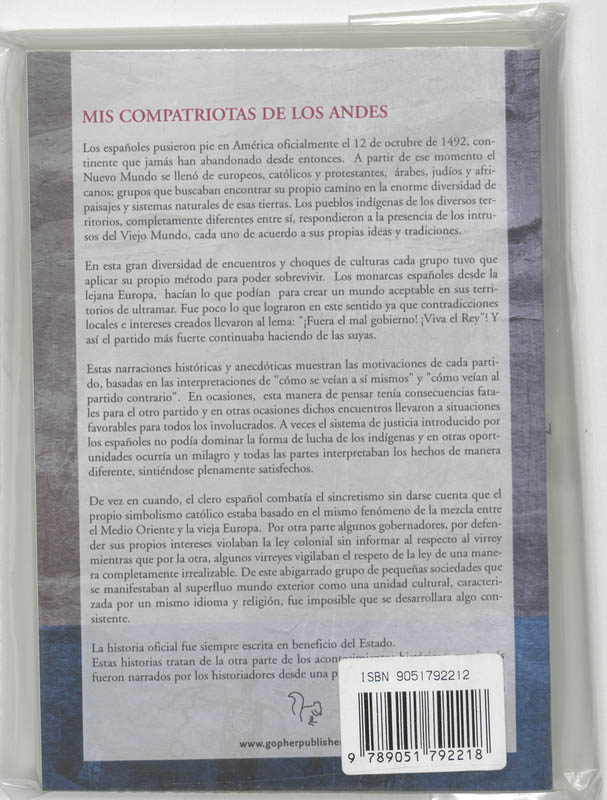 Achterkant van MIs Compatriotas de los Andes