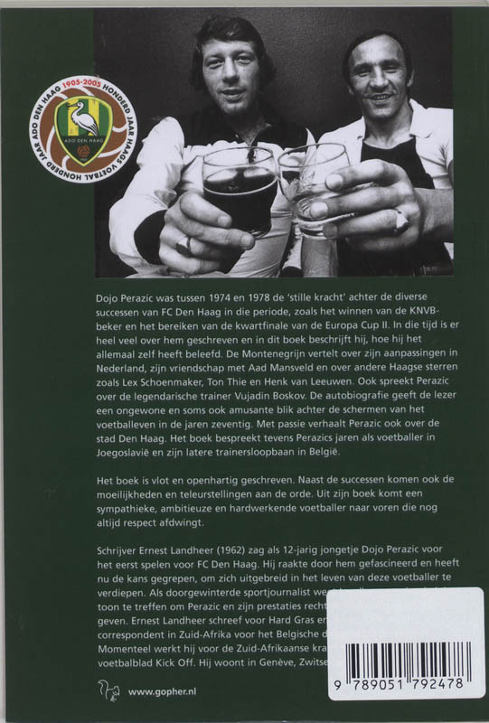 Achterkant van De Haagse voetbaljaren van Dojo Peradzic
