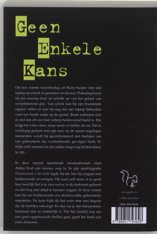 Achterkant van Geen enkele kans