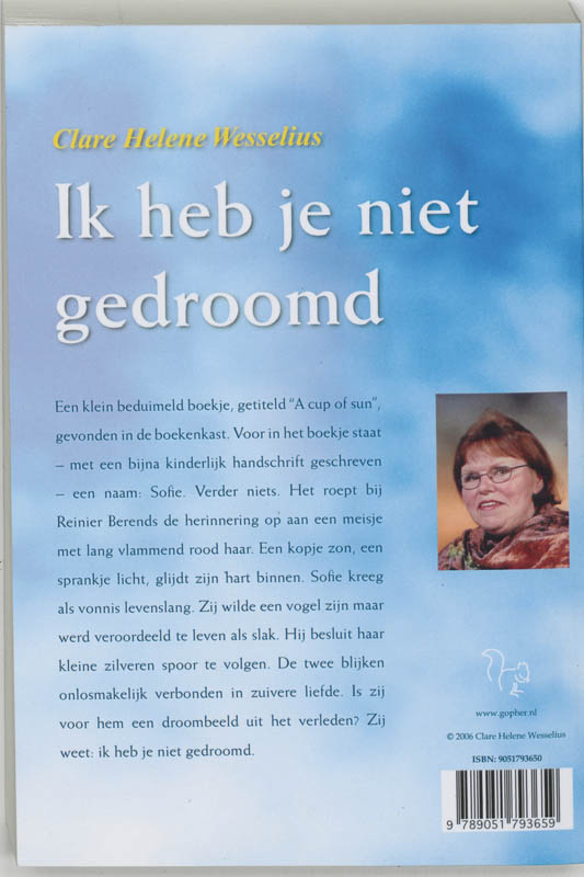Achterkant van Ik heb je niet gedroomd