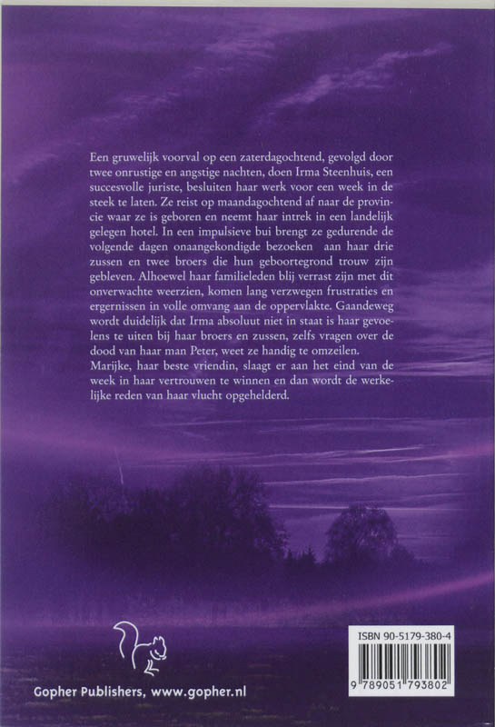 Achterkant van Een herinnering in violet