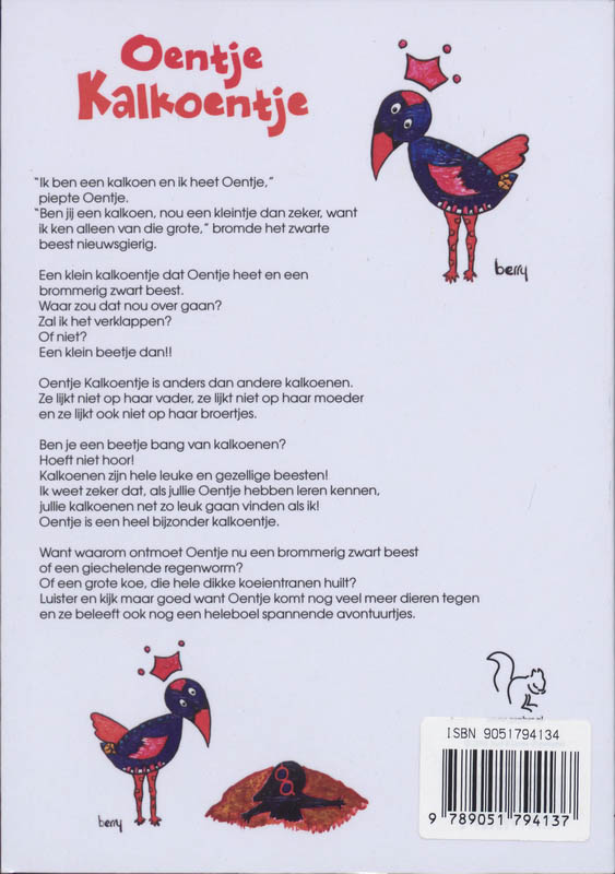 Achterkant van Oentje Kalkoentje