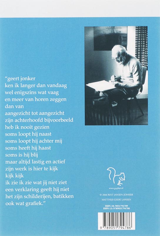 Achterkant van Een greep uit het werk van Geert Jonker