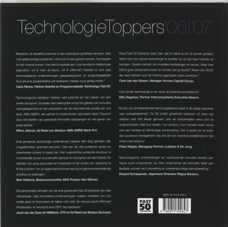 Achterkant van Technologie Toppers 06/07