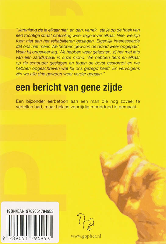 Achterkant van Pim, een bericht van gene zijde