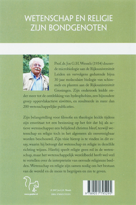 Achterkant van Wetenschap en religie zijn bondgenoten