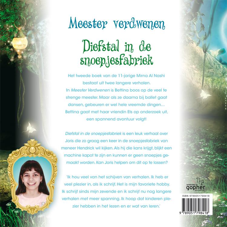 Achterkant van Meester Verdwenen!Diefstal in de snoepjesfabriek