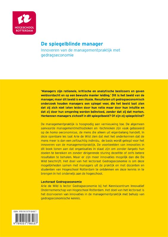 Achterkant van De spiegelblinde manager