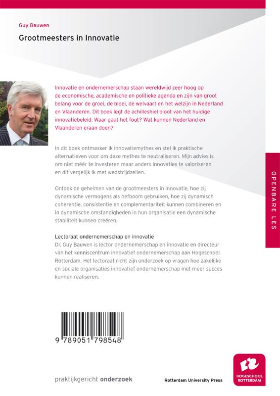 Achterkant van Grootmeesters in innovatie
