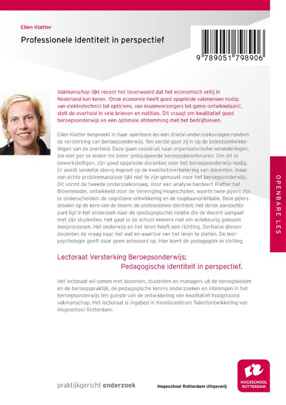 Achterkant van Professionele identiteit in perspectief