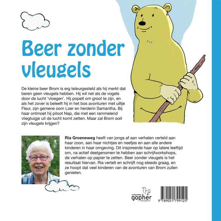 Achterkant van Beer zonder vleugels