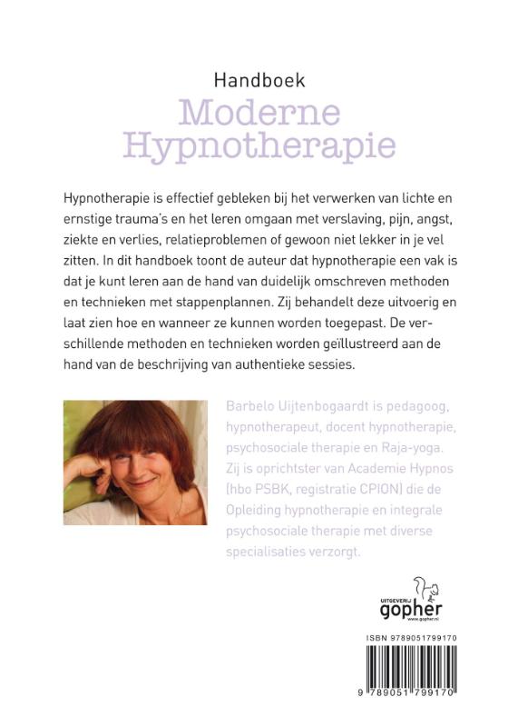Achterkant van Handboek moderne hypnotherapie