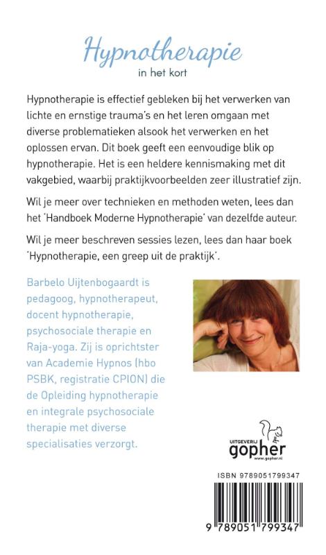 Achterkant van Hypnotherapie in het kort