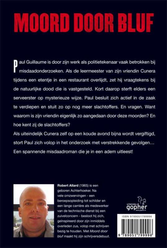 Achterkant van Moord door bluf
