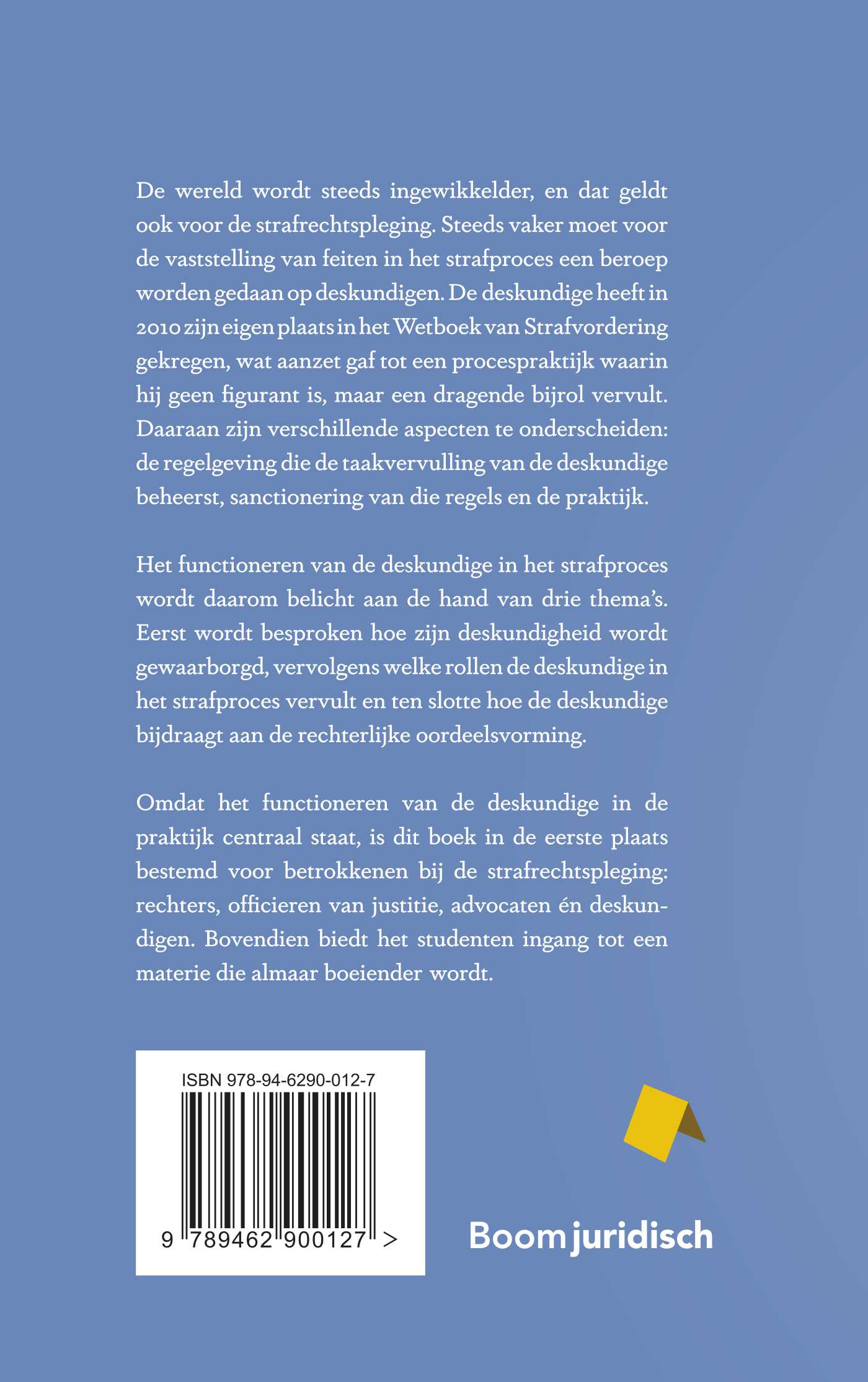 Achterkant van De deskundige in het strafproces