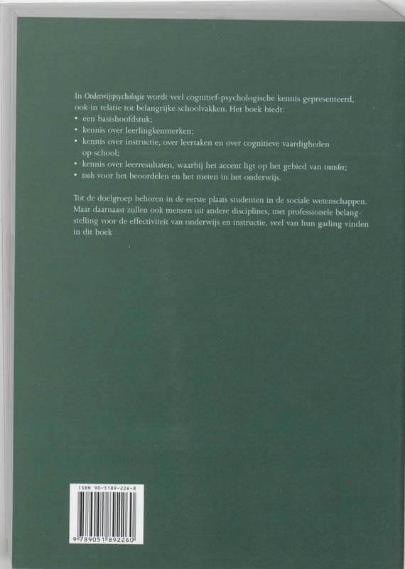 Achterkant van Onderwijspsychologie