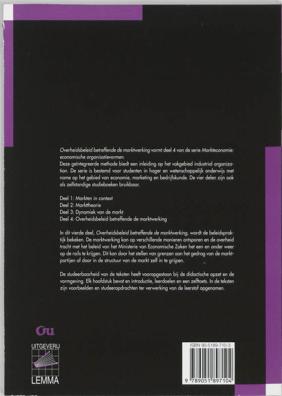 Achterkant van 4 Overheidsbeleid betreffende de marktwerking