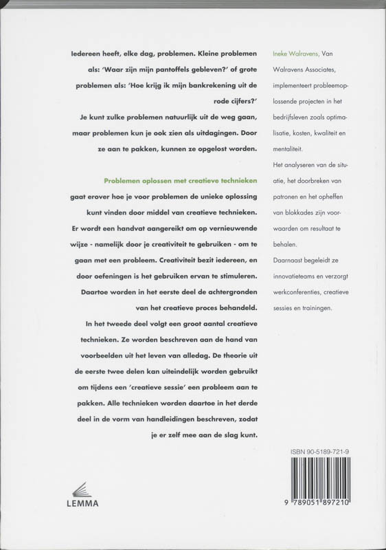 Achterkant van Problemen oplossen met creatieve technieken