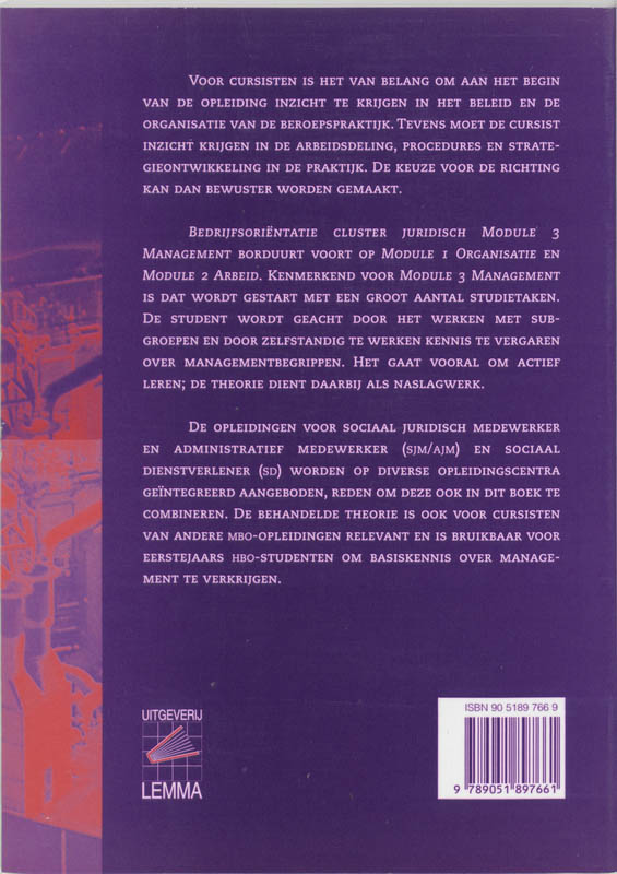 Achterkant van Module 3 Management