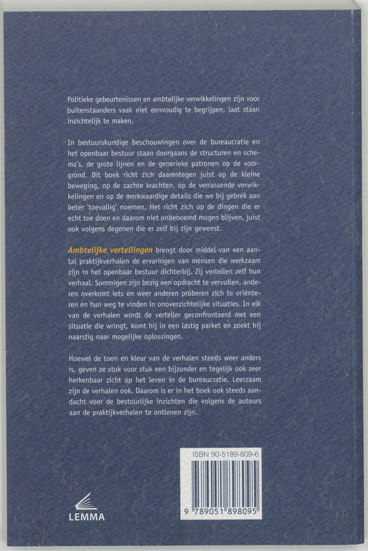 Achterkant van Ambtelijke vertellingen