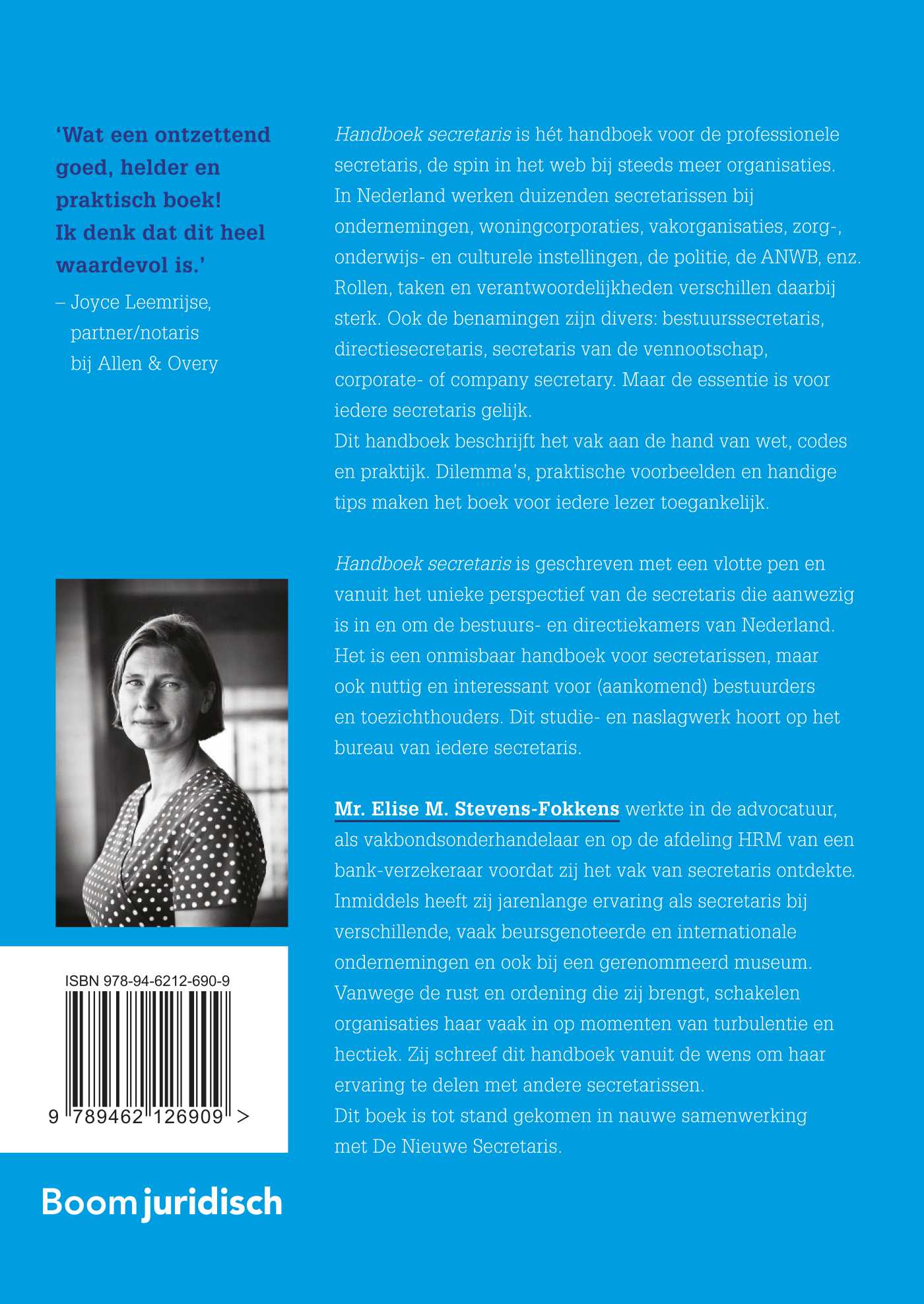 Achterkant van Handboek Secretaris