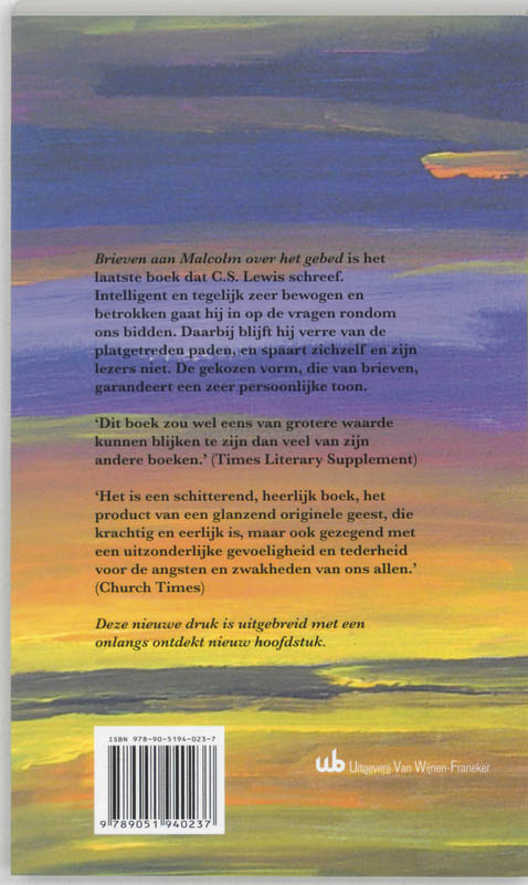 Achterkant van Brieven aan Malcolm over het gebed