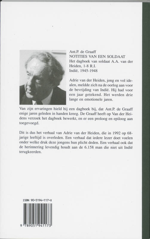 Achterkant van Notities van een soldaat
