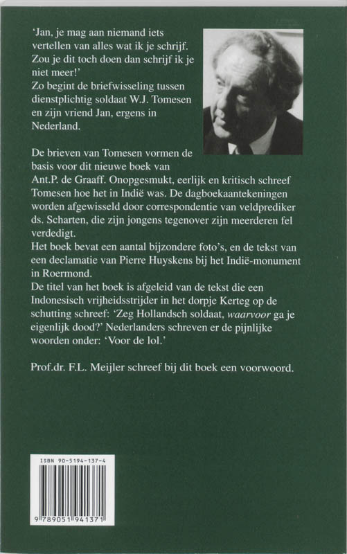 Achterkant van Zeg, Hollands soldaat...