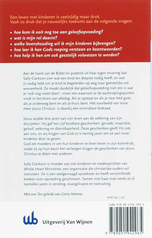 Achterkant van Roeping van het moederschap