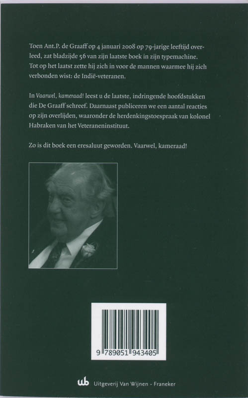 Achterkant van Vaarwel kameraad!