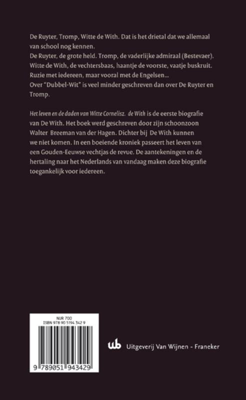 Achterkant van Het leven en de daden van Witte Cornelisz. de With