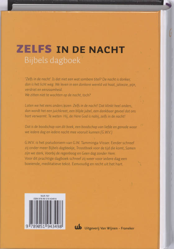 Achterkant van Zelfs in de nacht