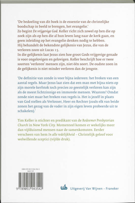 Achterkant van De vrijgevige God