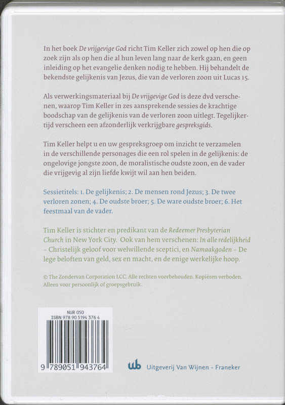Achterkant van De vrijgevige God