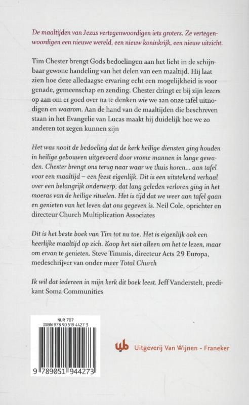 Achterkant van Met Jezus aan tafel