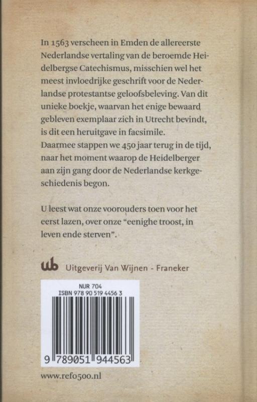 Achterkant van Catechismus, 1563