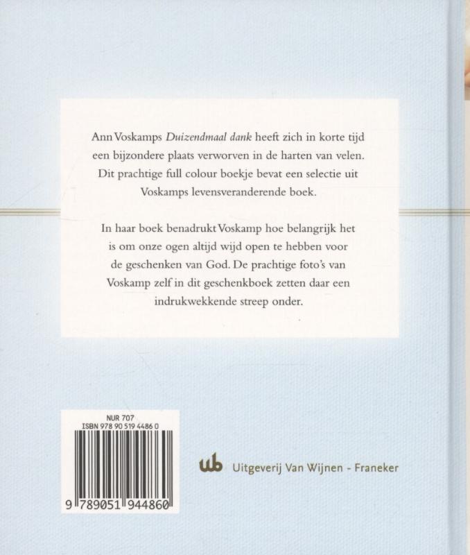 Achterkant van Het mooiste uit duizendmaal dank