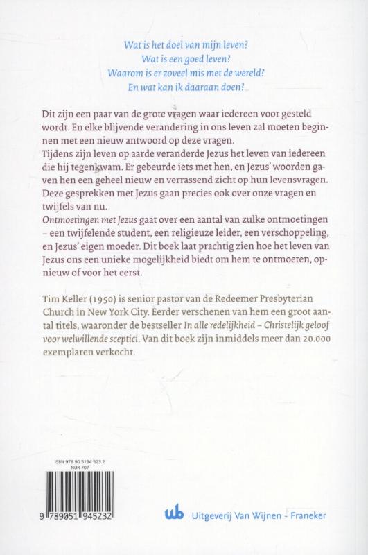 Achterkant van Ontmoetingen met Jezus