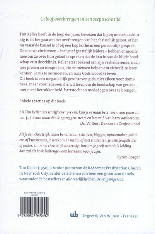 Achterkant van Preken