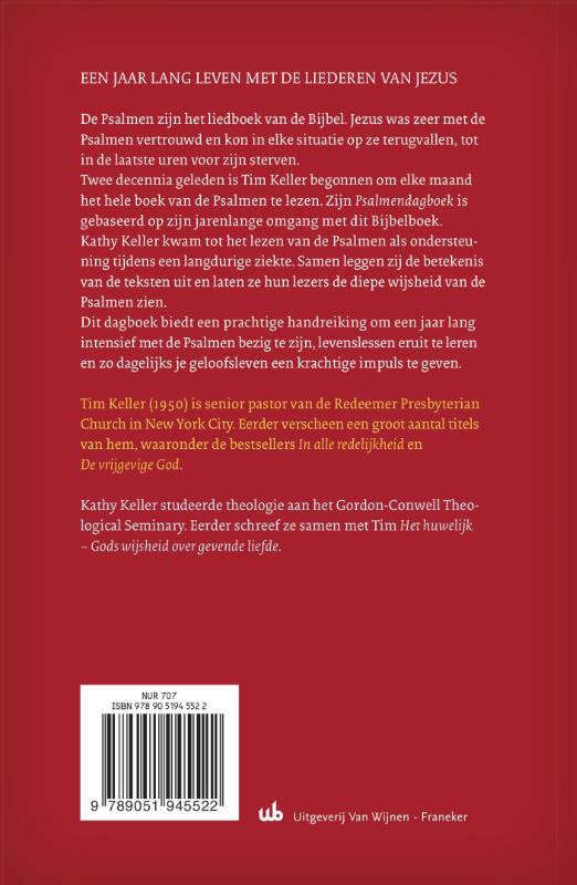 Achterkant van Psalmendagboek