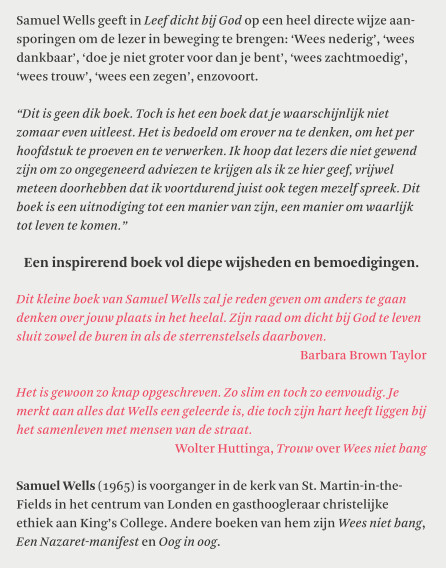 Achterkant van Leef dicht bij God