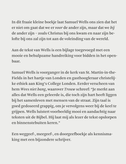 Achterkant van Niet voor maar bij