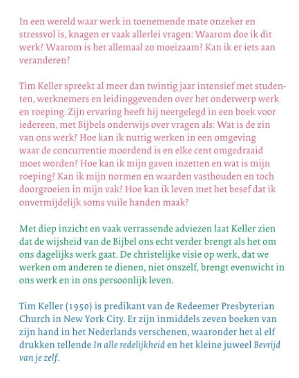 Achterkant van Goed werk