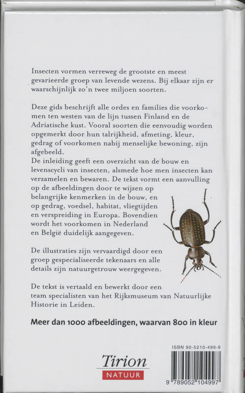 Achterkant van Nieuwe Insectengids