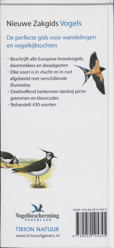 Achterkant van Nieuwe Zakgids Vogels